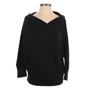 Free People Crisscross Cowl Neck Long Sleeve Oversized Black Dolman Top S